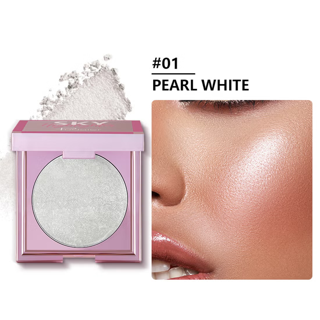 PUDAIER Sky Highlighter Powder Shimmering Glitter 8g  بوداير بودرة اضاءة للبشرة تدوم طويلا ومقاومة للماء